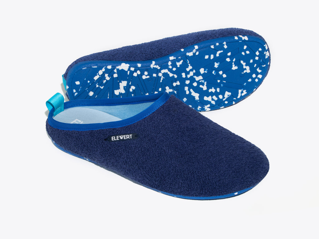 Zapatillas de toalla acolchada color azul